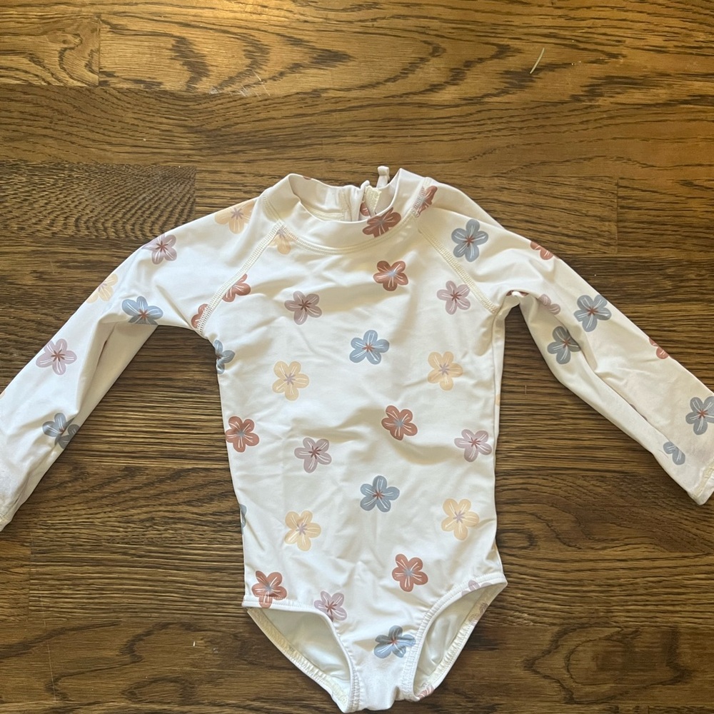 Rylee & Cru Flower Long Sleeve Swimsuit